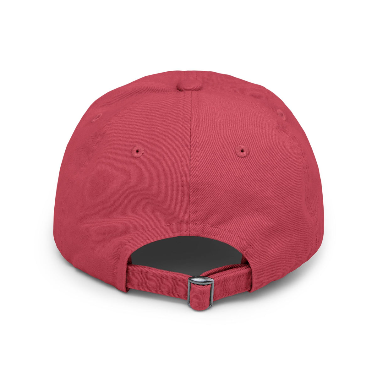 Distressed Black Cap with Red Leaf Patch — Floral Graphic Dad Hat