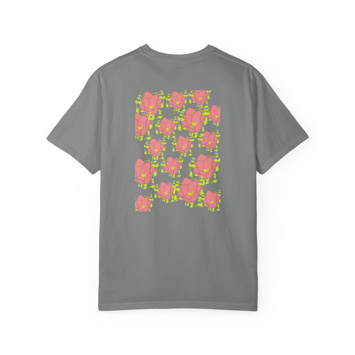 Floral Pop Pattern T-Shirt — Pink Poppy Repeat Graphic Tee