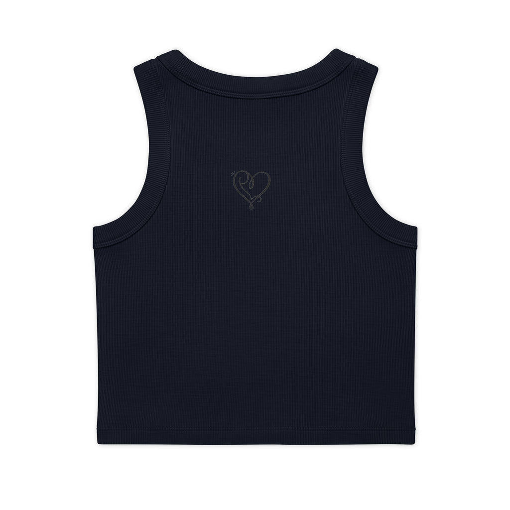 Floral Vine Crop Tank — Women's Organic Ribbed Tank Top