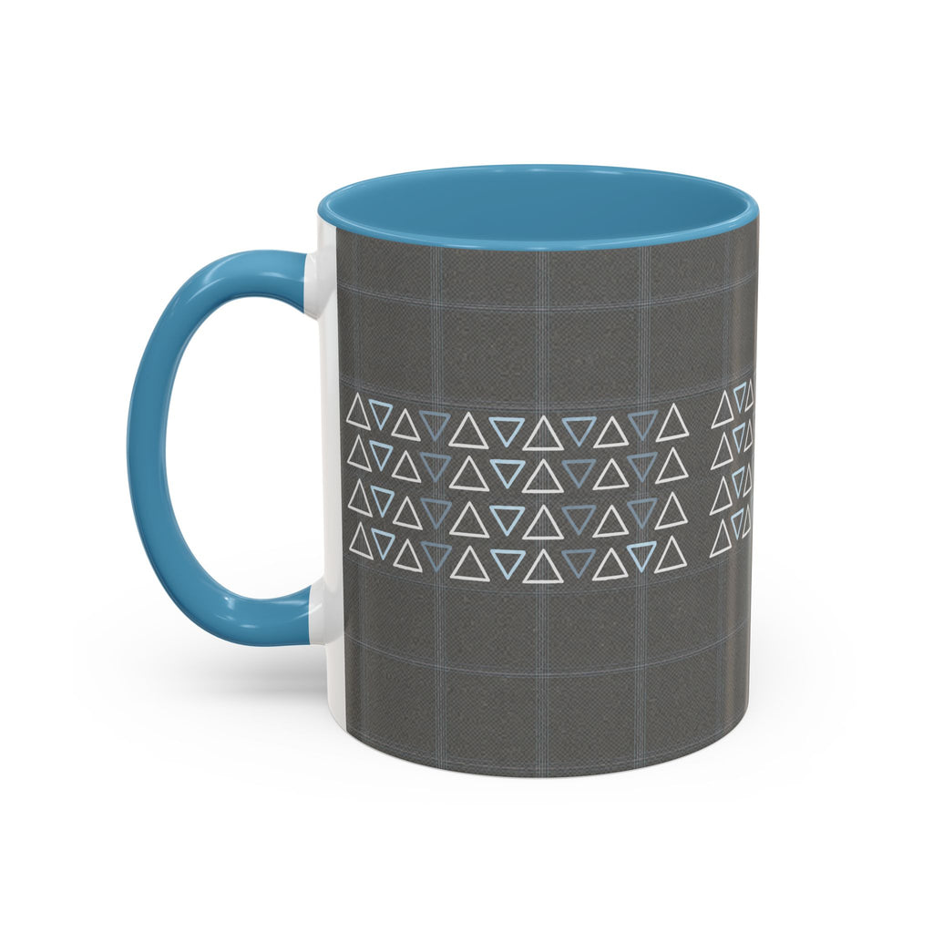 Minimal Geometric Triangle Accent Coffee Mug — Modern Gray 11/15oz
