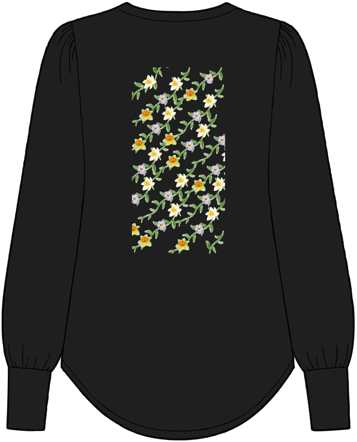 Women's Floral Vines Long Sleeve Top