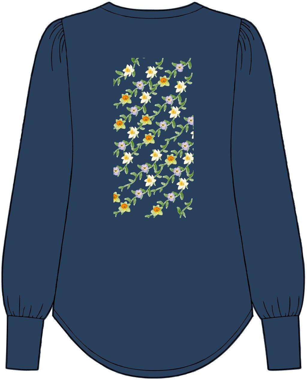 Women's Floral Vines Long Sleeve Top