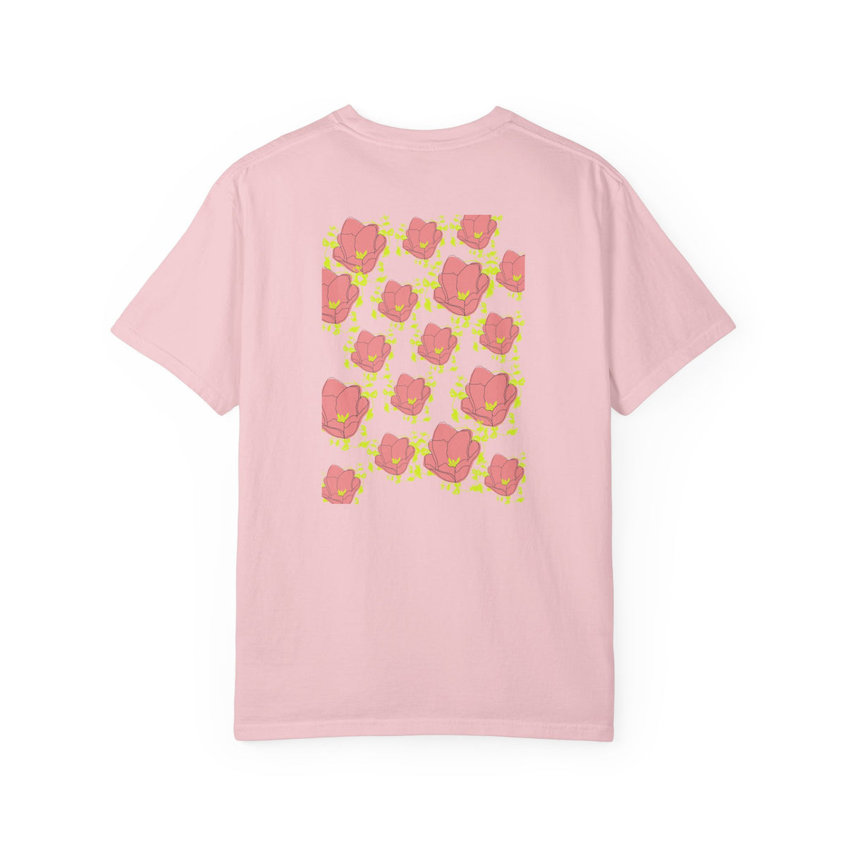 Floral Pop Pattern T-Shirt — Pink Poppy Repeat Graphic Tee