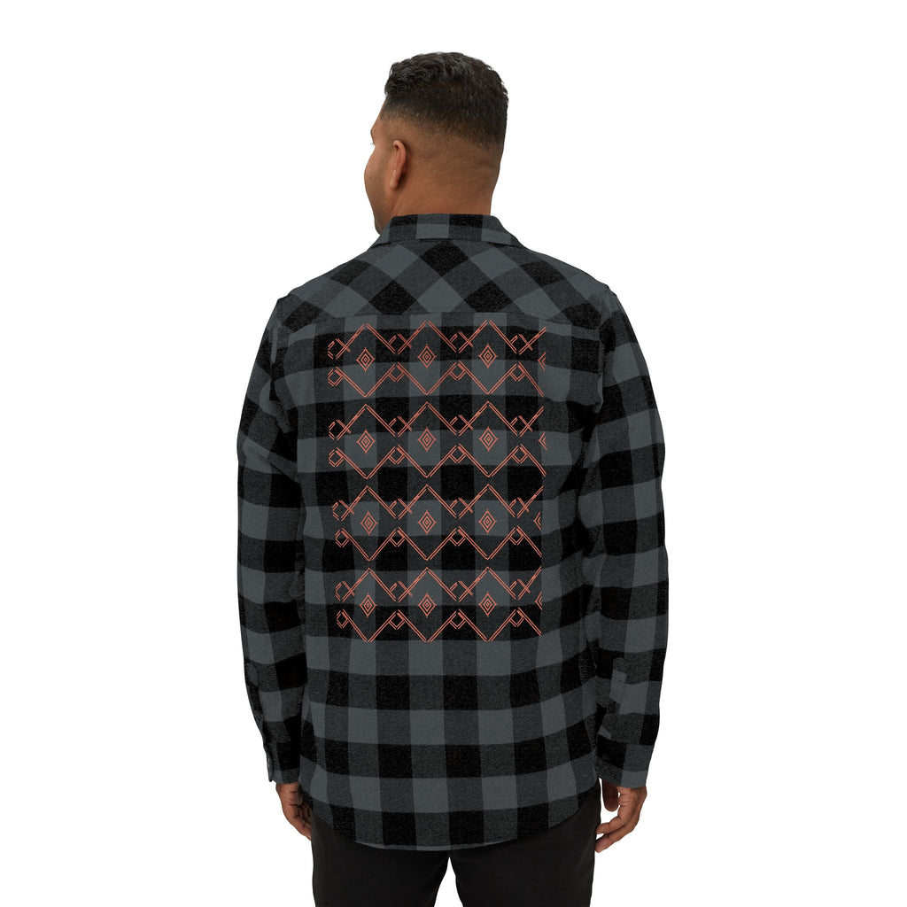 Plaid Flannel Shirt with Geometric Patchwork Back