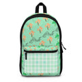 Mint Floral Plaid Backpack — Pastel Green Flower Pattern School Bag