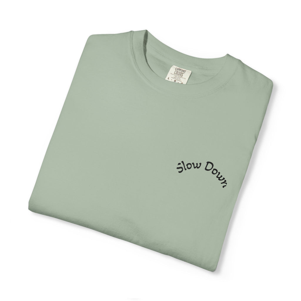 Gratitude Floral Tee — White Garment-Dyed T-Shirt