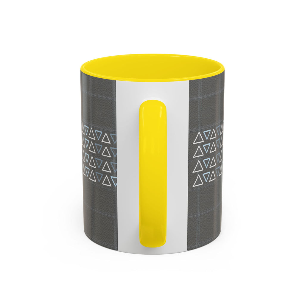 Minimal Geometric Triangle Accent Coffee Mug — Modern Gray 11/15oz