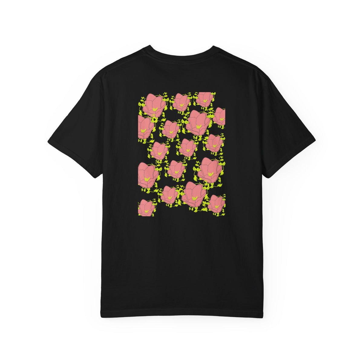 Floral Pop Pattern T-Shirt — Pink Poppy Repeat Graphic Tee