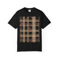 Plaid Canvas Graphic T-Shirt — Subtle Peach & Beige Geometric Plaid