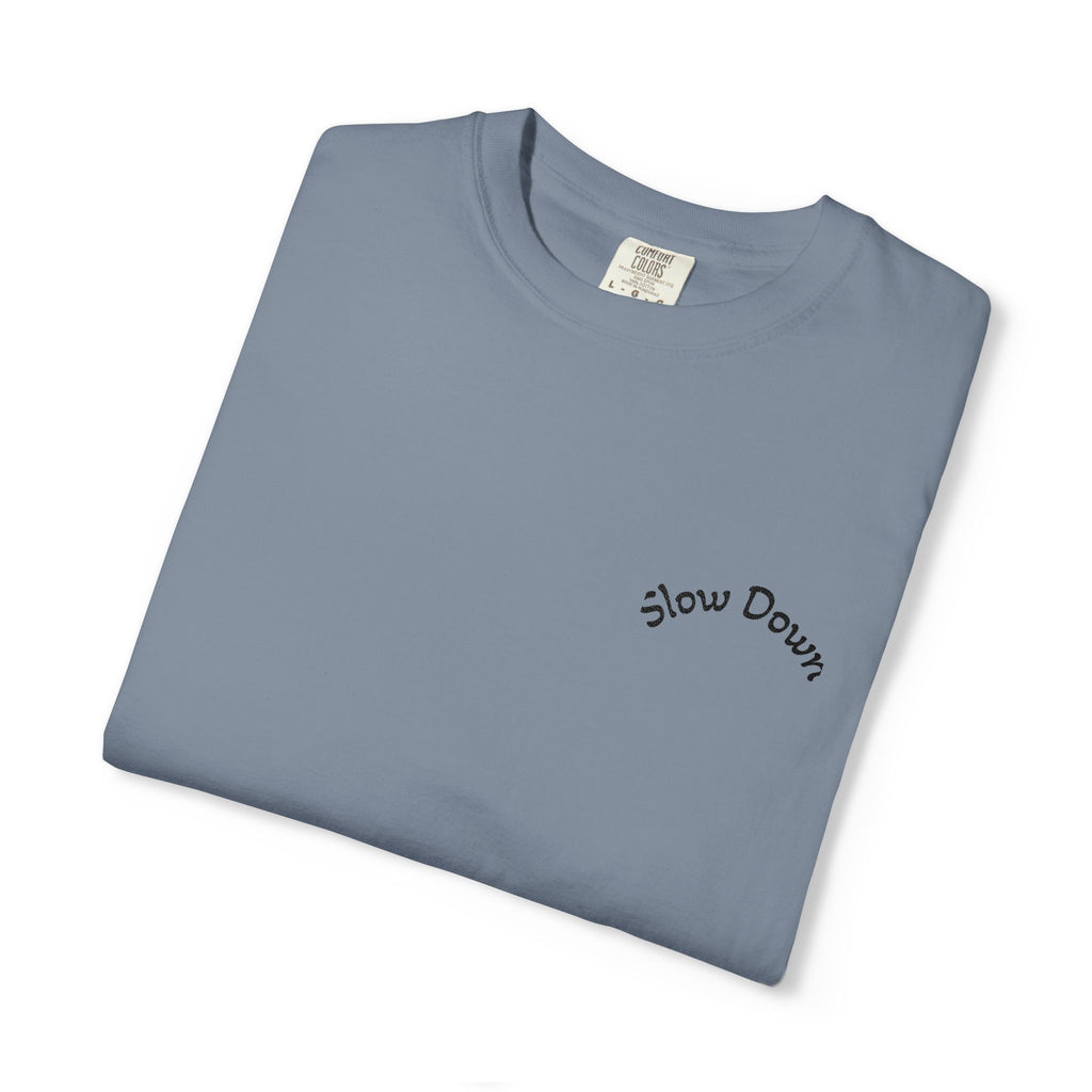 Gratitude Floral Tee — White Garment-Dyed T-Shirt