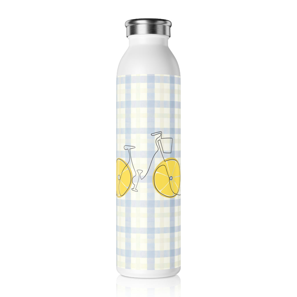 Slim Water Bottle — 'The Daily Practice: Gratitude' Plaid Stainless Bottle