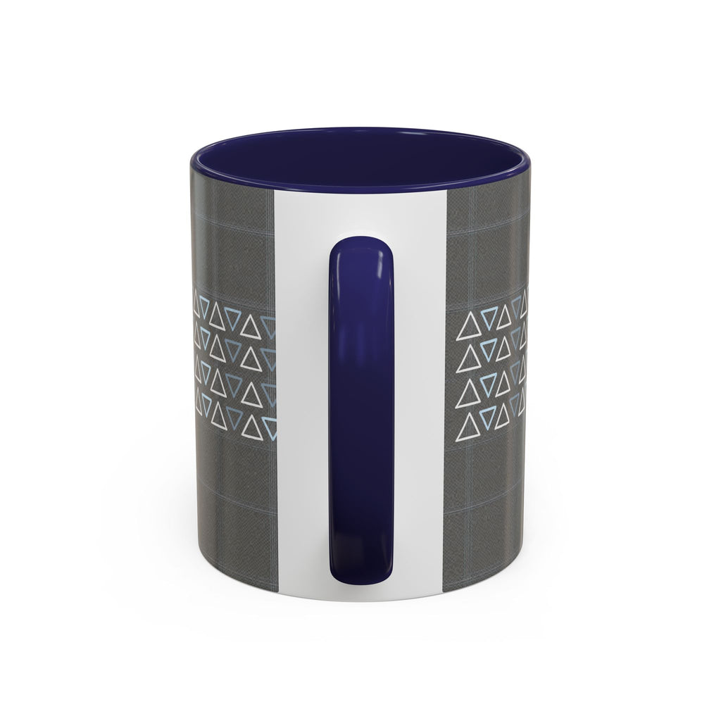 Minimal Geometric Triangle Accent Coffee Mug — Modern Gray 11/15oz