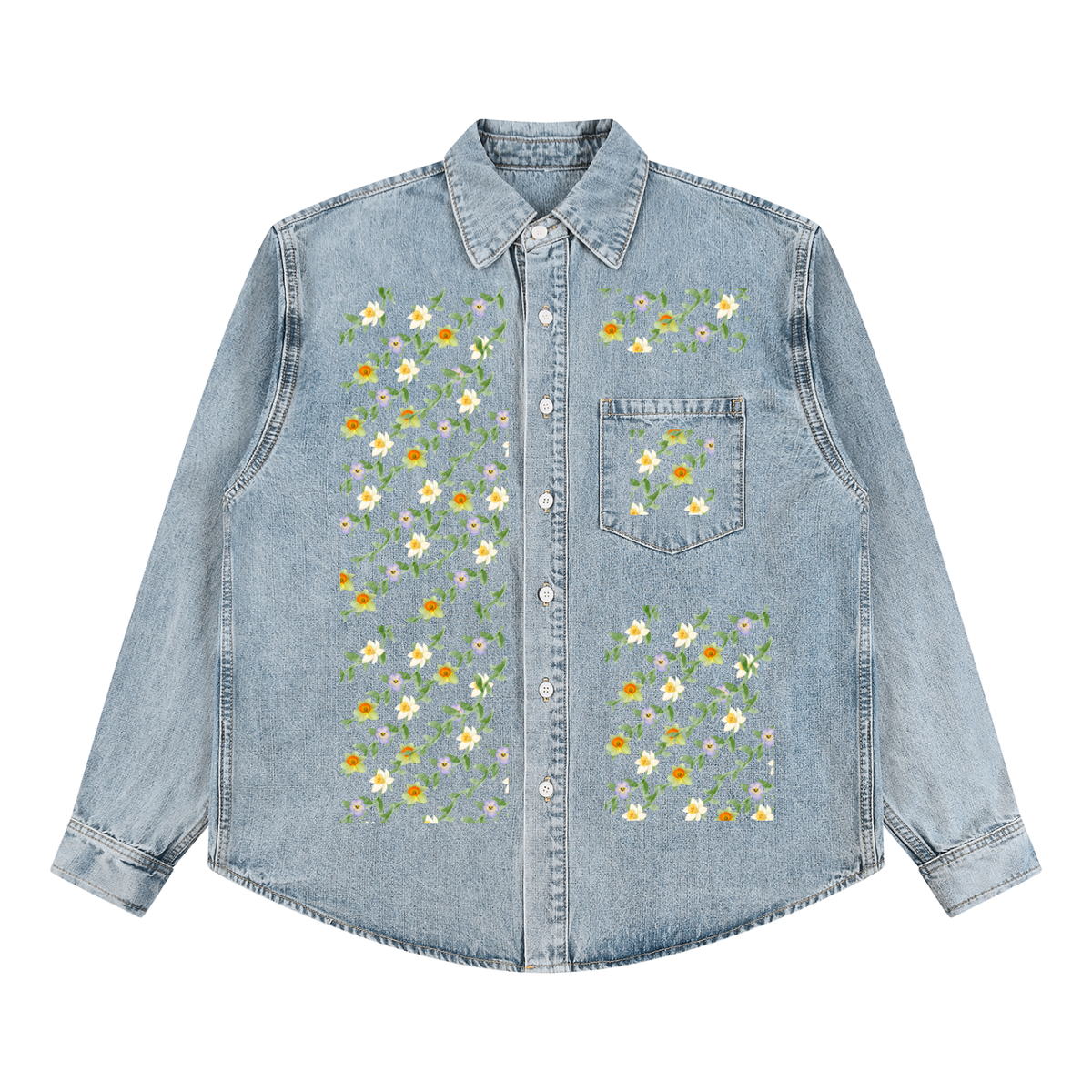 Unisex Vintage Wash Denim Shirt